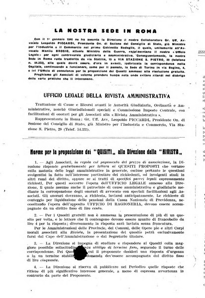 Rivista amministrativa della Repubblica italiana giornale ufficiale delle amministrazioni centrali e provinciali, dei comuni e degli enti e istituzioni pubbliche di assistenza e di beneficenza