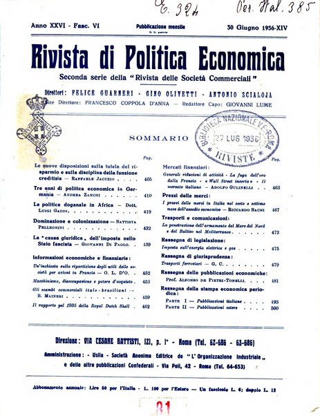 Rivista di politica economica