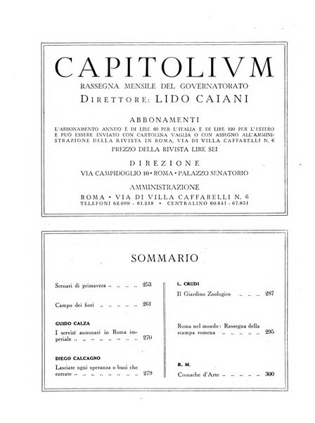 Capitolium rassegna mensile del Governatorato