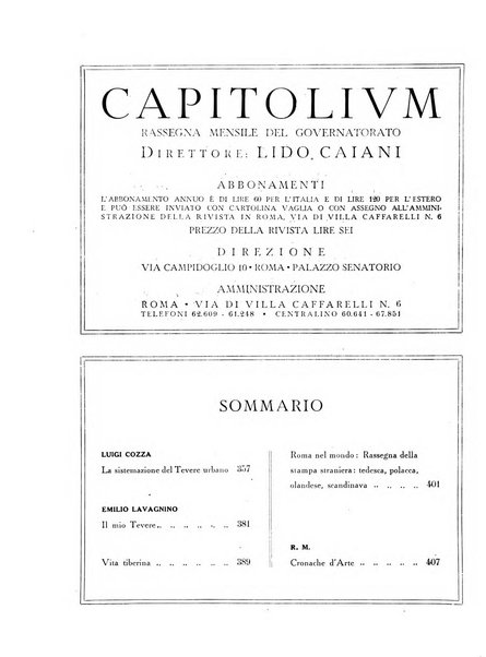 Capitolium rassegna mensile del Governatorato