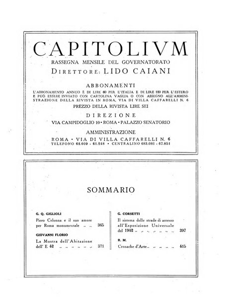 Capitolium rassegna mensile del Governatorato