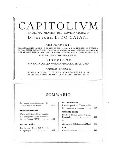 Capitolium rassegna mensile del Governatorato