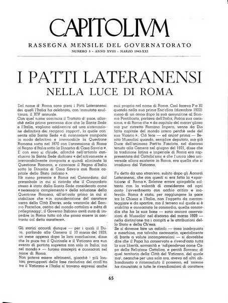 Capitolium rassegna mensile del Governatorato