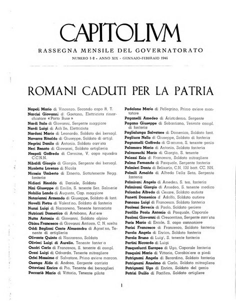 Capitolium rassegna mensile del Governatorato