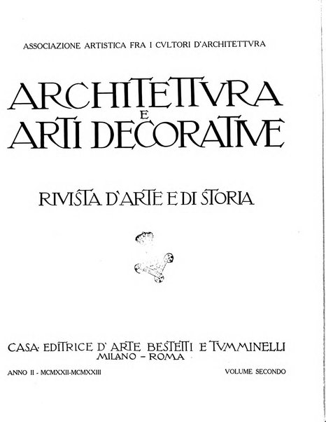 Architettura e arti decorative rivista d'arte e di storia