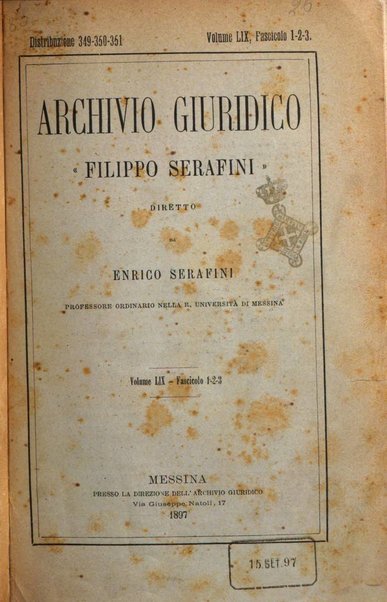 Archivio giuridico Filippo Serafini