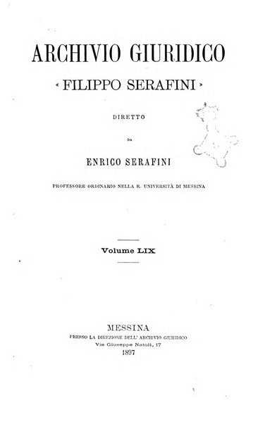 Archivio giuridico Filippo Serafini