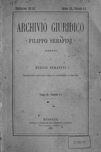 Archivio giuridico Filippo Serafini