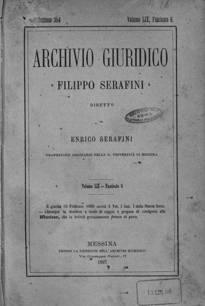 Archivio giuridico Filippo Serafini