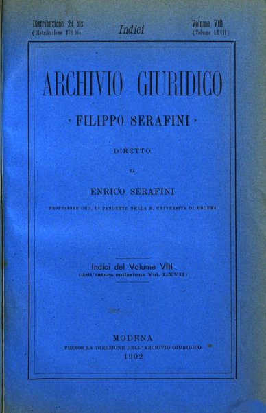 Archivio giuridico Filippo Serafini