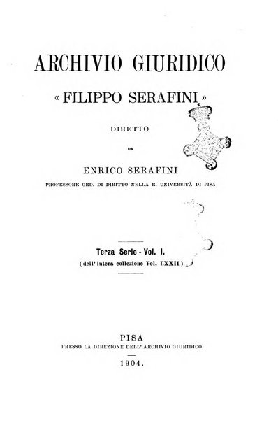 Archivio giuridico Filippo Serafini