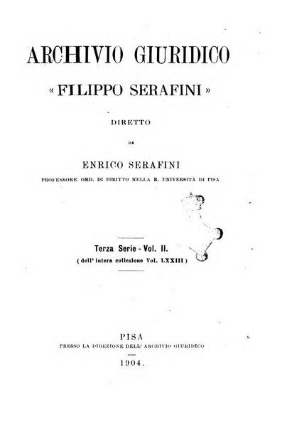 Archivio giuridico Filippo Serafini