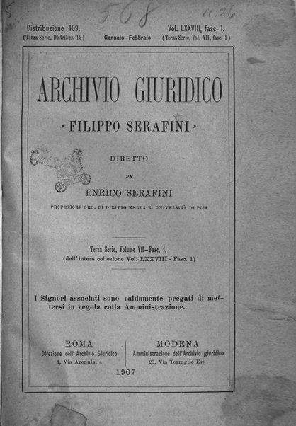 Archivio giuridico Filippo Serafini