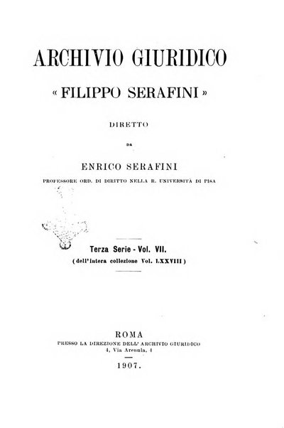 Archivio giuridico Filippo Serafini