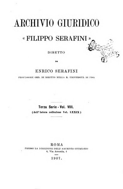 Archivio giuridico Filippo Serafini