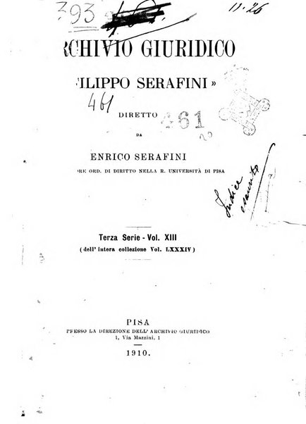 Archivio giuridico Filippo Serafini