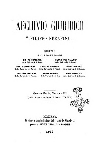 Archivio giuridico Filippo Serafini