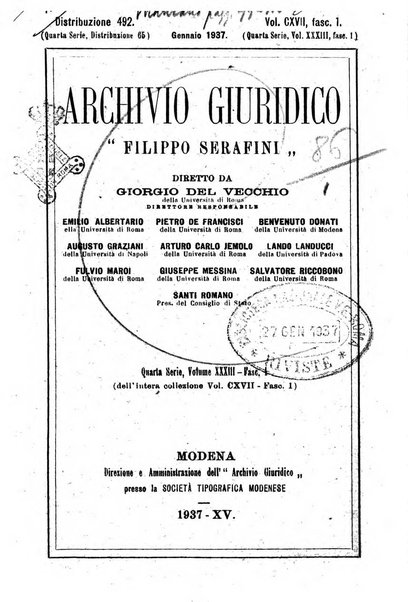 Archivio giuridico Filippo Serafini