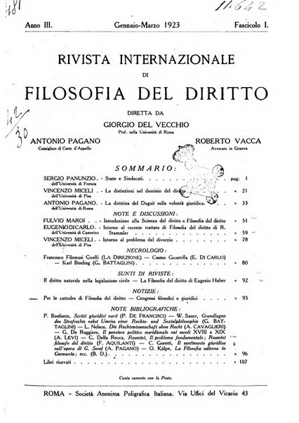 Rivista internazionale di filosofia del diritto