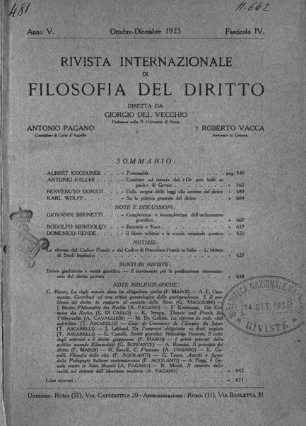 Rivista internazionale di filosofia del diritto