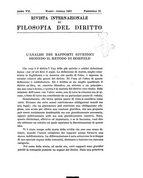 Rivista internazionale di filosofia del diritto