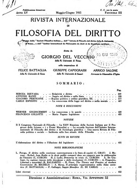 Rivista internazionale di filosofia del diritto