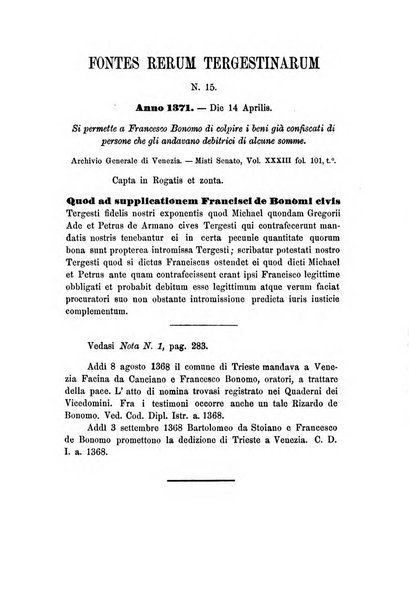 L'Archeografo triestino raccolta di opuscoli e notizie per Trieste e per l'Istria