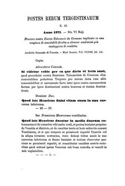 L'Archeografo triestino raccolta di opuscoli e notizie per Trieste e per l'Istria