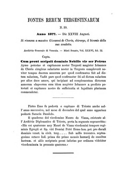 L'Archeografo triestino raccolta di opuscoli e notizie per Trieste e per l'Istria