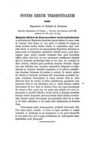 L'Archeografo triestino raccolta di opuscoli e notizie per Trieste e per l'Istria