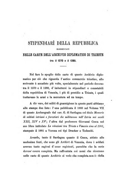 L'Archeografo triestino raccolta di opuscoli e notizie per Trieste e per l'Istria