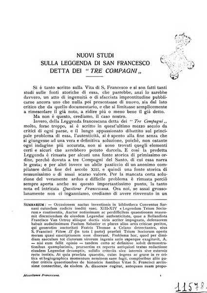 Miscellanea francescana rivista di scienze lettere ed arti