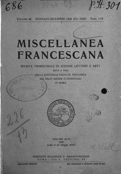 Miscellanea francescana rivista di scienze lettere ed arti