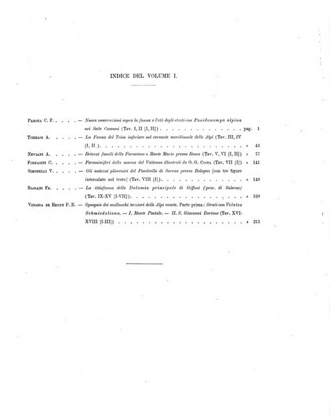 Palaeontographia Italica raccolta di monografie paleontologiche fondata da Mario Canavari nell'anno 1895