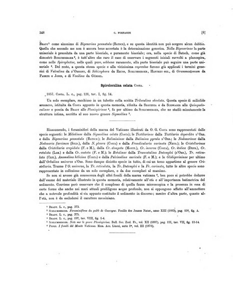 Palaeontographia Italica raccolta di monografie paleontologiche fondata da Mario Canavari nell'anno 1895