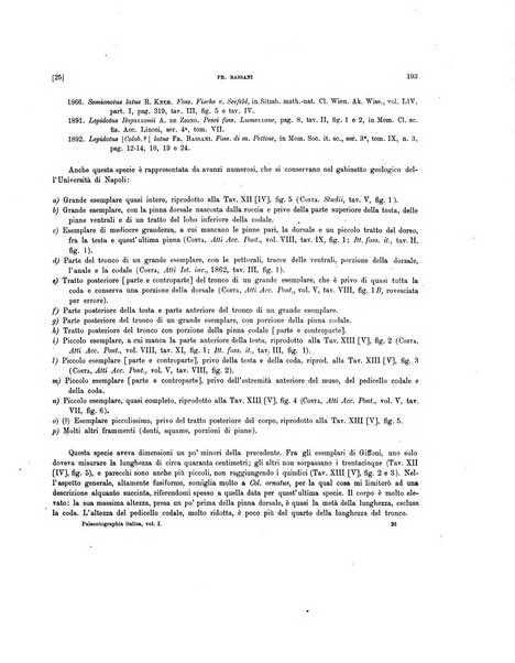 Palaeontographia Italica raccolta di monografie paleontologiche fondata da Mario Canavari nell'anno 1895