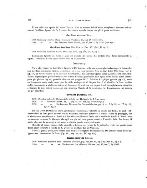 Palaeontographia Italica raccolta di monografie paleontologiche fondata da Mario Canavari nell'anno 1895