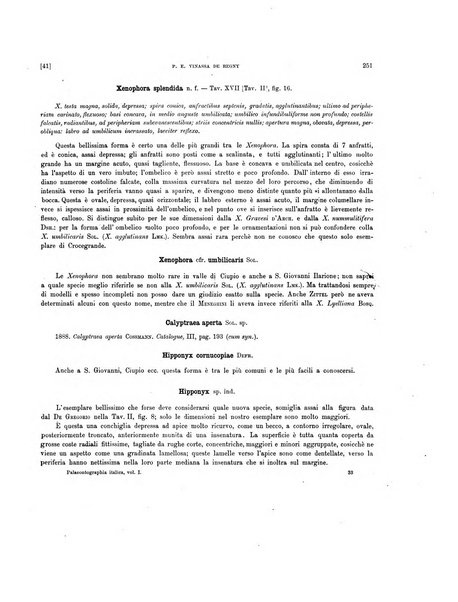 Palaeontographia Italica raccolta di monografie paleontologiche fondata da Mario Canavari nell'anno 1895