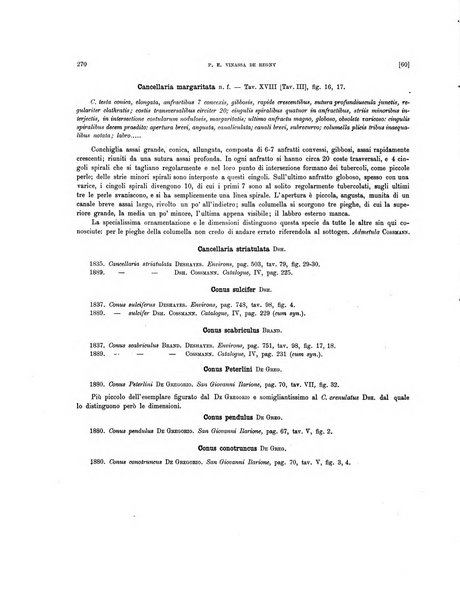 Palaeontographia Italica raccolta di monografie paleontologiche fondata da Mario Canavari nell'anno 1895