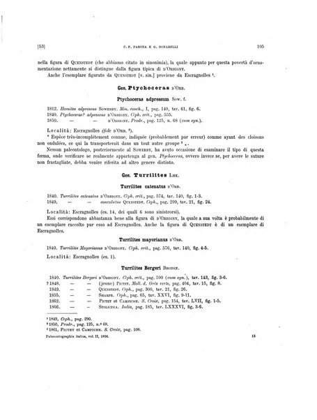 Palaeontographia Italica raccolta di monografie paleontologiche fondata da Mario Canavari nell'anno 1895