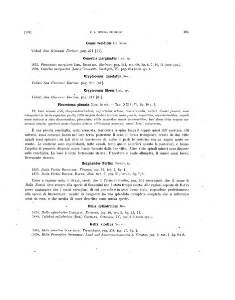 Palaeontographia Italica raccolta di monografie paleontologiche fondata da Mario Canavari nell'anno 1895