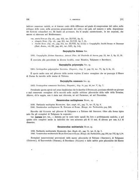 Palaeontographia Italica raccolta di monografie paleontologiche fondata da Mario Canavari nell'anno 1895