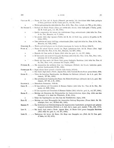 Palaeontographia Italica raccolta di monografie paleontologiche fondata da Mario Canavari nell'anno 1895