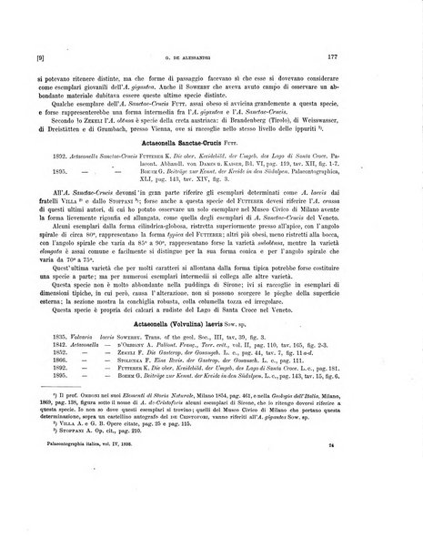 Palaeontographia Italica raccolta di monografie paleontologiche fondata da Mario Canavari nell'anno 1895