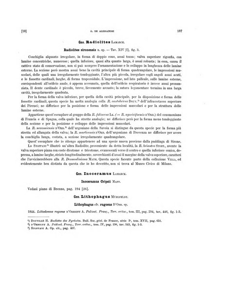 Palaeontographia Italica raccolta di monografie paleontologiche fondata da Mario Canavari nell'anno 1895