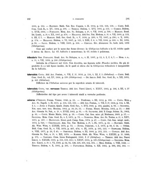 Palaeontographia Italica raccolta di monografie paleontologiche fondata da Mario Canavari nell'anno 1895