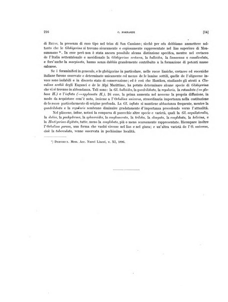 Palaeontographia Italica raccolta di monografie paleontologiche fondata da Mario Canavari nell'anno 1895