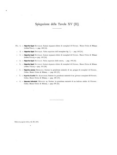 Palaeontographia Italica raccolta di monografie paleontologiche fondata da Mario Canavari nell'anno 1895