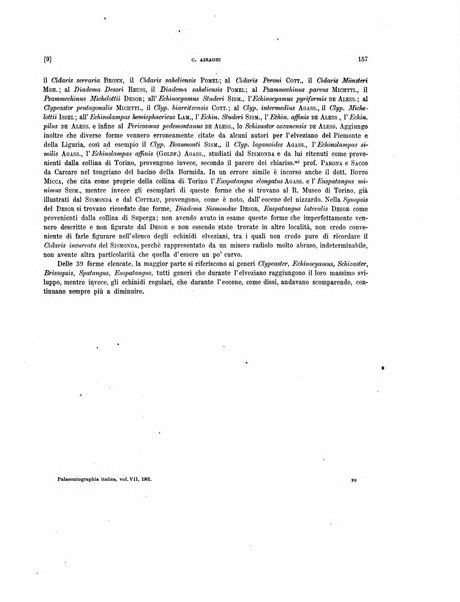 Palaeontographia Italica raccolta di monografie paleontologiche fondata da Mario Canavari nell'anno 1895