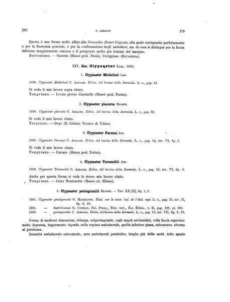 Palaeontographia Italica raccolta di monografie paleontologiche fondata da Mario Canavari nell'anno 1895